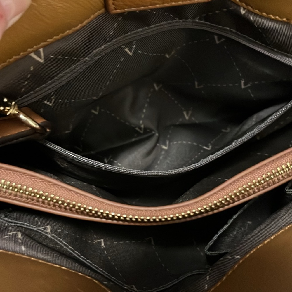 Vince Camuto Brown Leather Satchel with Shoulder Strap - Picture 9 of 10